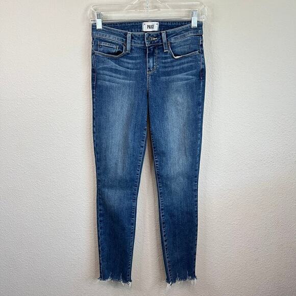 Paige Verdugo Ankle Jeans Women's 25 Low Rise Skinny Leg Fray Hem Stretch Denim - Picture 1 of 6